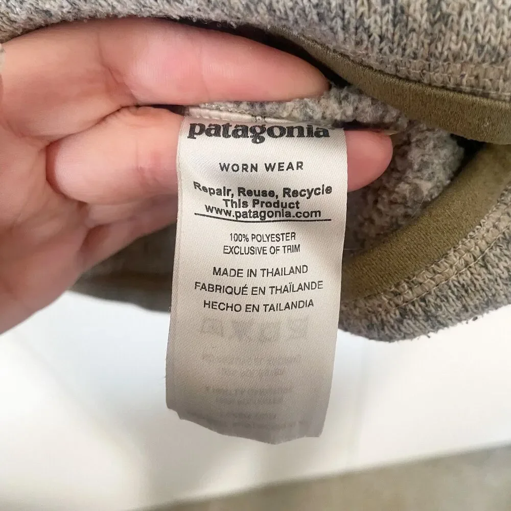 Men's Patagonia Quarter Zip Better Sweater Fleece in Bleached Stone, Sz Medium